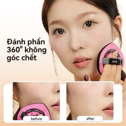 Bông mút PinkPunk 3pcs bông mút tán kem nền mút trang điểm sử dụng ướt và khô đa năng với hộp đựng 7