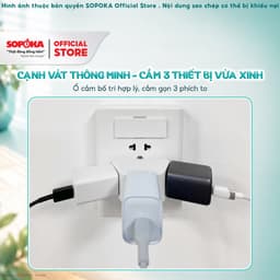 Ổ cắm Chia 3 Cửa SOPOKA P11 Chịu Tải 2200W, Dùng Cho thiết bị điện gia đình, Máy Tính, Ti Vi, Tủ Lạnh,..  LP 2