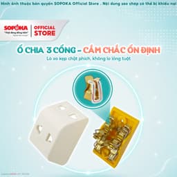Ổ cắm Chia 3 Cửa SOPOKA P11 Chịu Tải 2200W, Dùng Cho thiết bị điện gia đình, Máy Tính, Ti Vi, Tủ Lạnh,..  LP 3