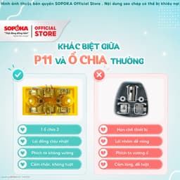 Ổ cắm Chia 3 Cửa SOPOKA P11 Chịu Tải 2200W, Dùng Cho thiết bị điện gia đình, Máy Tính, Ti Vi, Tủ Lạnh,..  LP 6
