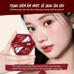 Bộ 11 Bông Mút Trang Điểm Amortals Cherry All In – Bộ Mút Makeup Đầy Đủ Khô & Ướt, Tán Nền Mịn Căng Bóng, Dễ Dùng 7