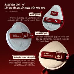 Bộ 11 Bông Mút Trang Điểm Amortals Cherry All In – Bộ Mút Makeup Đầy Đủ Khô & Ướt, Tán Nền Mịn Căng Bóng, Dễ Dùng 4