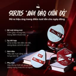Bộ 11 Bông Mút Trang Điểm Amortals Cherry All In – Bộ Mút Makeup Đầy Đủ Khô & Ướt, Tán Nền Mịn Căng Bóng, Dễ Dùng 3