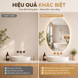 Gương Dán Tường Tự Dính Oval, Không Vỡ An Toàn, Gương Soi Trang Điểm Decor Nhà Tắm 5