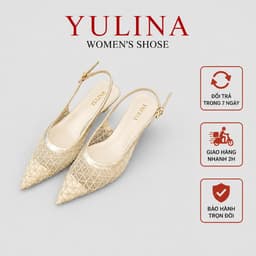 Giày Đế Bệt Mũi Nhọn 𝙔𝙐𝙇𝙄𝙉𝘼 Vải Lưới Hình Mắt Cáo Siêu Xinh hottrend 2026 - B20 2