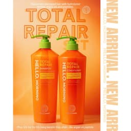 Cặp Dầu Gội Xả Phục Hồi Tóc Hư Tổn Hello Morning Total Repair 600ml x2 - Phục Hồi Giảm Gãy Rụng 4