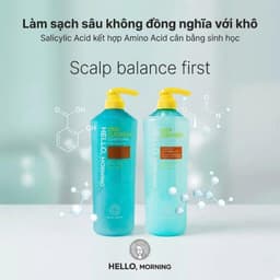 Cặp Dầu Gội Xả Làm Sạch Sâu Da Đầu Hello Morning Deep Cleansing 600ml – Sạch Sâu Bã Nhờn, Giảm Ngứa 3