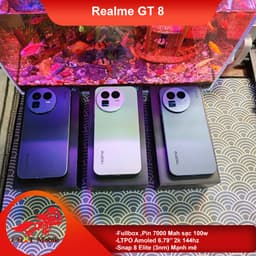 Điện thoại Realme GT8 Fullbox ,Ram 16/256Gb ,Snap 8 Elite , LTPO Amoled 6.79''2k 144hz ,pin 7000 mah 100w 1