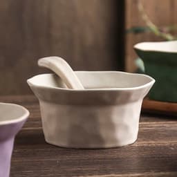Bát gốm sứ màu pastel kèm thìa cao cấp. Tô ăn mì, tráng miệng phong cách Hàn Quốc decor bếp xinh - Majehome 3