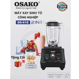 Máy xay sinh tố công nghiệp Osako DS618 1680W, cối 1.75L dùng cho kinh doanh quán sinh tố, cà phê...xay đá, rau má, 1