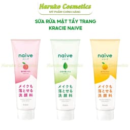 Sữa rửa mặt tẩy trang Kracie Naive 130g - Dưỡng ẩm/Làm sạch lỗ chân lông/Dưỡng ẩm sâu 1