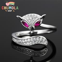 ( 2 Mẫu ) Nhẫn Hồ Ly Bạc Đính Đá Cao Cấp – Nhẫn Nữ Hot Trend Có Thể Điều Chỉnh Kích Cỡ 2