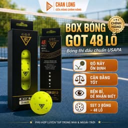 [CHÍNH HÃNG] Box 3 Bóng Pickleball G.O.T God Of Tournament CHANLONG 48 Lỗ – Bóng Thi Đấu Ngoài Trời, Độ Nảy Chuẩn 5