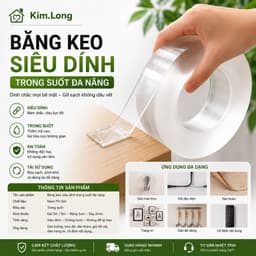 Băng keo nano hai mặt trong suốt 3cm, đa năng và tiện ích cho mọi nhu cầu. 1