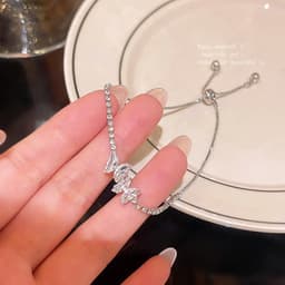 Lắc Tay Bạc Nữ Đính Đá Zircon Cánh Bướm Lấp Lánh Dáng Mảnh Thanh Lịch, Vòng Tay Chống Gỉ Phong Cách Hàn Quốc Quà Tặng Ti 3