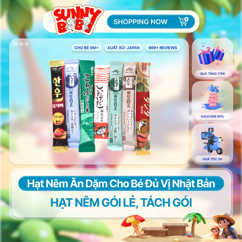[GÓI LẺ] Hạt nêm ăn dặm cho bé đủ vị Nhật Bản - Hạt nêm gói lẻ, tách gói