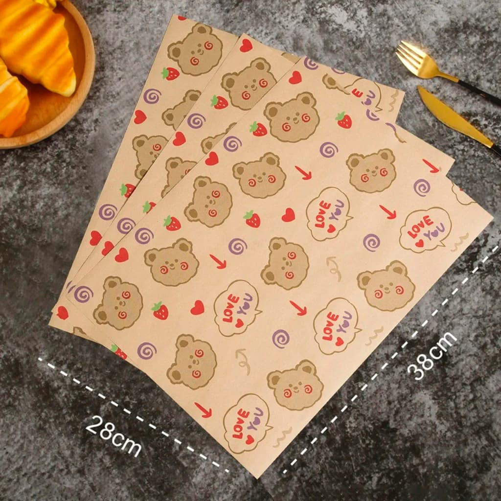 Set 95-100 Giấy Nến Gói Bánh Sandwich Hamburger size 28*38cm Sỉ or Lẻ