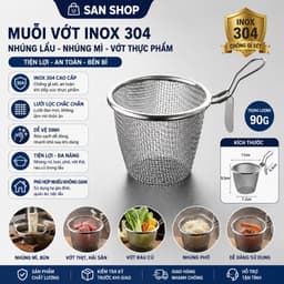 Giỏ Vớt Gia Vị Nhúng Lẩu Mì Inox 304 Tiện Lợi Sanshop 1