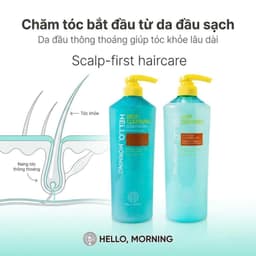 Cặp Dầu Gội Xả Làm Sạch Sâu Da Đầu Hello Morning Deep Cleansing 600ml – Sạch Sâu Bã Nhờn, Giảm Ngứa 4