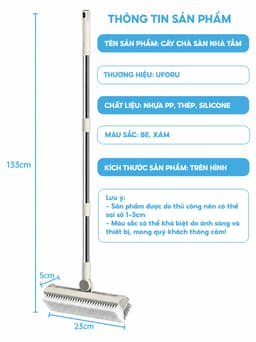 Cây chà sàn đa năng UFORU kết hợp gạt nước thông minh, đầu chổi chữ V xoay 180° linh hoạt - UF819 9