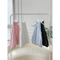 Áo Kiểu Cổ Yếm Bí Phồng vải Gió Sần 2 Lớp Chấm Bi m6034 9