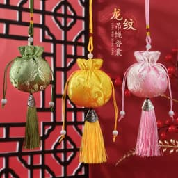 Túi Gấm Thêu Rồng Phượng Hầu Bao Cổ Trang May Mắn Phụ Kiện Đeo Trang Trí Tết Cưới Sang Trọng Tao Nhã Thanh Lịch 4