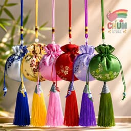 Túi Gấm Thêu Hoa Hầu Bao Cổ Trang May Mắn Phụ Kiện Đeo Trang Trí Tết Cưới Sang Trọng Tao Nhã Thanh Lịch 1