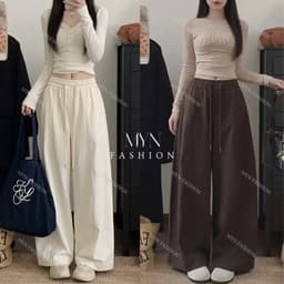 Quần Nữ Ống Rộng Cạp Chun Chất Kaki Thun Hè Mềm Mịn Mát, Chiều Dài Quần 95cm và 100CM Hàng Đẹp {MY04} 2