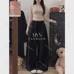 Quần Nữ Ống Rộng Cạp Chun Chất Kaki Thun Hè Mềm Mịn Mát, Chiều Dài Quần 95cm và 100CM Hàng Đẹp {MY04} 3