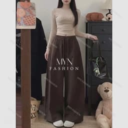 Quần Nữ Ống Rộng Cạp Chun Chất Kaki Thun Hè Mềm Mịn Mát, Chiều Dài Quần 95cm và 100CM Hàng Đẹp {MY04} 6