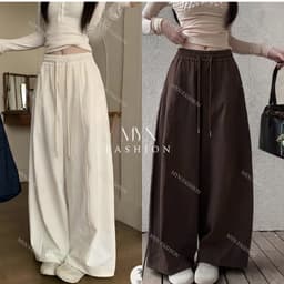 Quần Nữ Ống Rộng Cạp Chun Chất Kaki Thun Hè Mềm Mịn Mát, Chiều Dài Quần 95cm và 100CM Hàng Đẹp {MY04} 1
