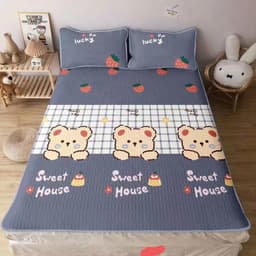 Chiếu Điều Hòa Latex 3D Bề Mặt Băng Vải Thun Lạnh Mát Mẻ, Thoáng Khí Không Mùi Cao Su  (Tặng Kèm 2 Vỏ Gối) 3