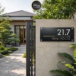 Biển số nhà. Bảng số nhà âm bản HOUSE NUMBER thiết kế theo phong cách chữ chìm hiện đại, tôn vinh vẻ đẹp ngôi nhà bạn 1