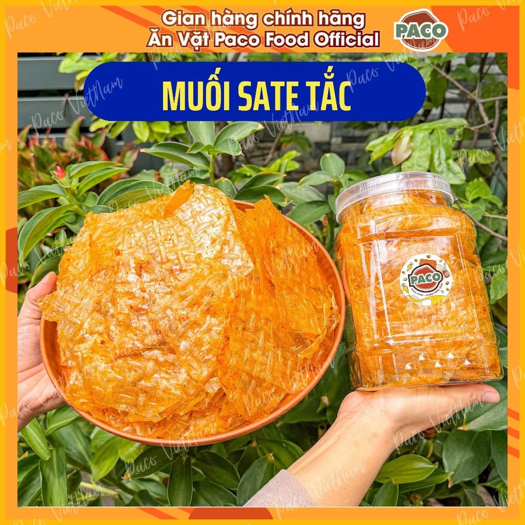 [ĐỘC QUYỀN 2026] Bánh tráng trộn muối sate tỏi tắc Paco Food ăn cực dính ngon không ngán vị chua ngon mắc ghiền ăn vặt