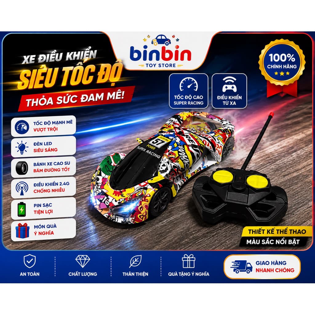 XE ĐIỀU KHIỂN TỪ XA SIÊU NGẦU CHO BÉ 🏎️ 👉 Thiết kế thể thao – chạy mượt – bé chơi là mê!