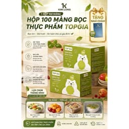 Hộp 100 Màng Bọc Thực Phẩm Treo Tường TopGia Cao Cấp - Tặng kèm Nam Châm tiện lợi! 1