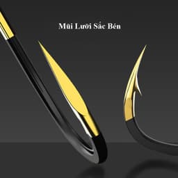 (Combo 20c - 50c - 100c ) Lưỡi Câu Hợp Kim Vàng Đen Có Nghạnh - Câu Đơn - Đài. Chuyên Chép - Trôi và Rô Phi ... 4
