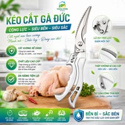 [HÀNG MỚI 2026] Kéo Cắt Gà Đức Không Gỉ, Kéo Cộng Lực Cắt Xương – Siêu Bền, Siêu Sắc – GIA DỤNG VINALIVING 1