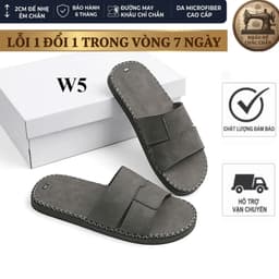 [ Dép Khâu Đế Chắc Chắn ] dép nam quai ngang da sáp fashion ,đế đúc liền khâu chỉ toàn bộ ,dép trẻ trung,sang trọng W010 2