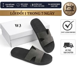 [ Dép Khâu Đế Chắc Chắn ] dép nam quai ngang da sáp fashion ,đế đúc liền khâu chỉ toàn bộ ,dép trẻ trung,sang trọng W010 3