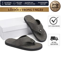 [ Dép Khâu Đế Chắc Chắn ] dép nam quai ngang da sáp fashion ,đế đúc liền khâu chỉ toàn bộ ,dép trẻ trung,sang trọng W010 5