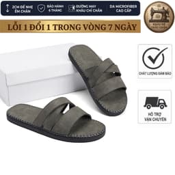[ Dép Khâu Đế Chắc Chắn ] dép nam quai ngang da sáp fashion ,đế đúc liền khâu chỉ toàn bộ ,dép trẻ trung,sang trọng W010 7