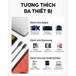Cáp sạc nhanh Anker USB-C to USB-C 60W, Dây dù, Truyền dữ liệu 480Mbps, sạc iPhone, Samsung, iPad, MacBook  - A8752/3 5