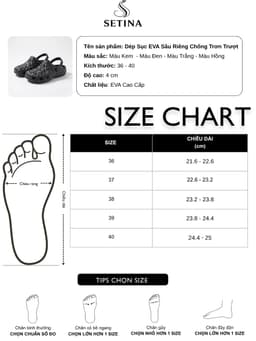 [Tặng Charm Random] [SETINA] Dép Sục Nữ EVA Sầu Riêng Giày Clog Nhẹ Êm Chân Chống Trơn Trượt Đi Chơi Dễ Phối EVS200 4