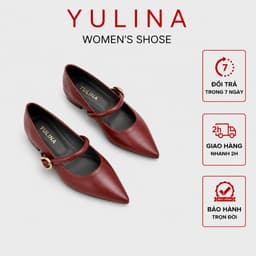 GIÀY BÚP BÊ MŨI NHỌN 𝙔𝙐𝙇𝙄𝙉𝘼 QUAI NGANG PHỐI KHÓA ĐỘN ĐẾ TRONG - LT39 1