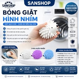 Bóng Giặt Hình Nhím Silicon Chống Rối Quần Áo Máy Hỗ Trợ Đánh Bay Vết Bẩn Tiện Lợi Sanshop 1