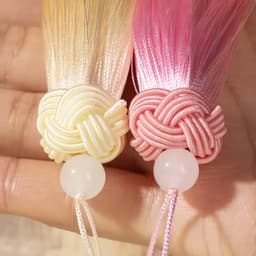 (không hạt) Tua rua 16cm đầu kết phụ kiện treo sáo đàn quạt phong cách cổ trang 2