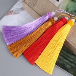 (không hạt) Tua rua 16cm đầu kết phụ kiện treo sáo đàn quạt phong cách cổ trang 9