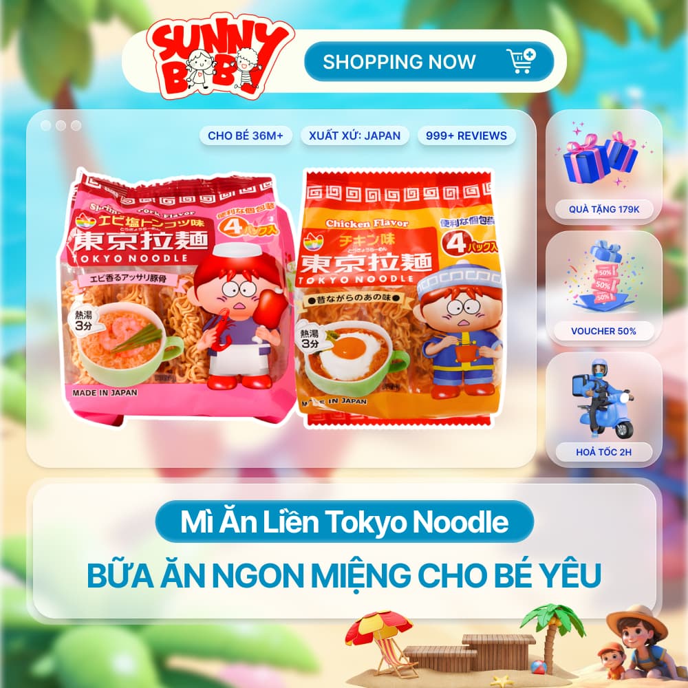 [NHẬT BẢN] Mì Ăn Liền Tokyo Noodle Nhật Bản 120Gram cho bé ăn dặm