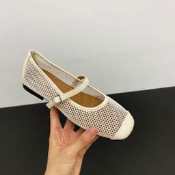 Giày Mary Jane Nữ Lưới Mesh Thời Trang, Giày Búp Bê Quai Cài Vintage  N62 6